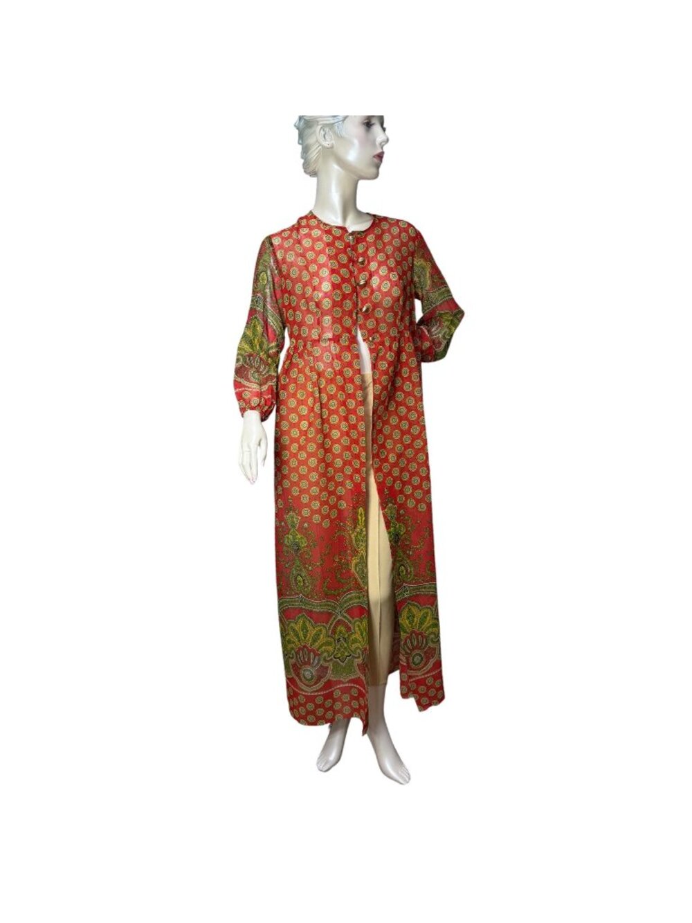 1960s duster open front dress by Berkleigh Size M